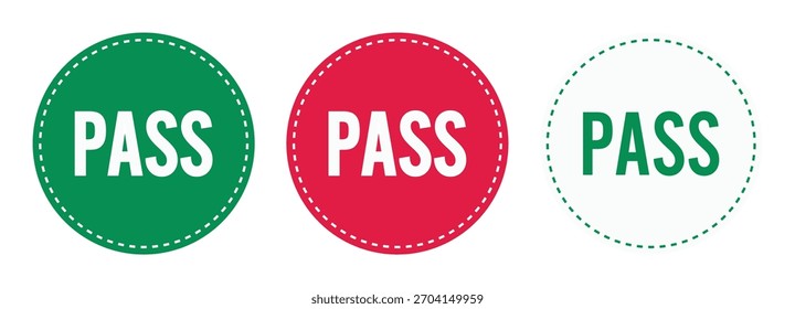 Set of pass stamp icons. pass labels isolated vector on white background. 
