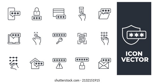 Set Password Elements Symbol Template Graphic Stock Vector (Royalty ...