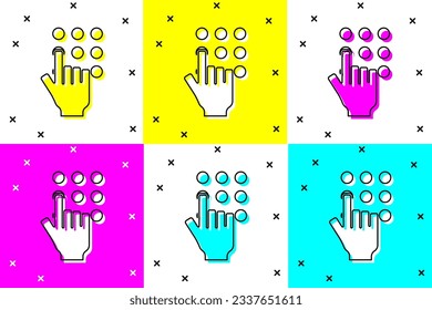 Set Password protection and safety access icon isolated on color background. Security, safety, protection, privacy concept.  Vector