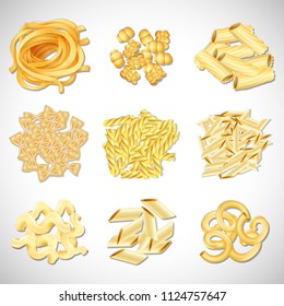 A Set of Pasta Type illustration