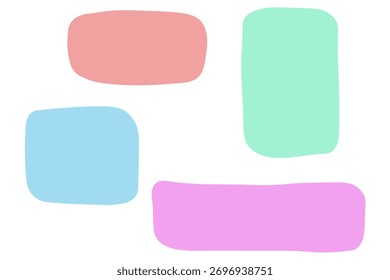 Conjunto de formas abstratas de pastel - Elementos geométricos coloridos desenhados à mão mínimos