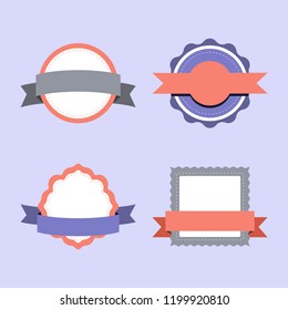 Conjunto de vectores de diseño de placa pastel