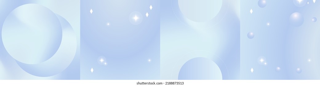 Set of Pastel Blue backgrounds in liquid and modern concept. Editable Vector Illustration. EPS 10.