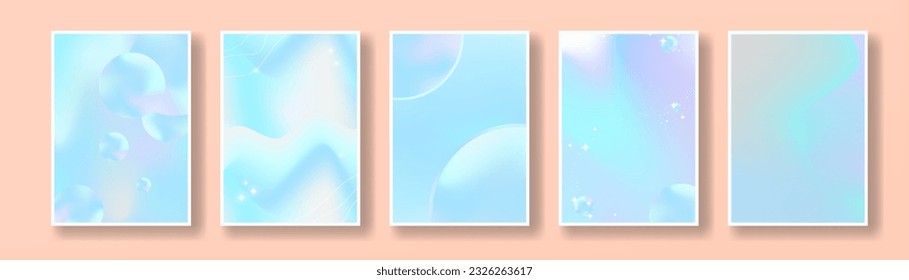 Set of Pastel Blue backgrounds in liquid and modern concept. Editable Vector Illustration. EPS 10.