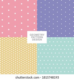 Set of pastel color geometry pattern design. Vector design