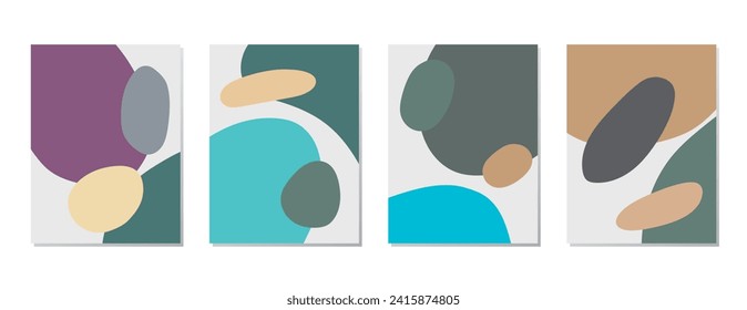 SET PASTEL COLOR. POSTER BACKGORUND WITH ESTHETIC HAND DRAWN ORGANIC SHAPE  DESIGN VECTOR TEMPLATE GOOD FOR POSTER, WALLPAPER, COVER, FRAME, FLYER, SOCIAL MEDIA, GREETING CARD