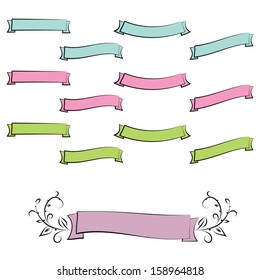 A set of pastel colored banners vector