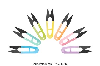 Set of pastel colored clippers. Isolated on white background. 
