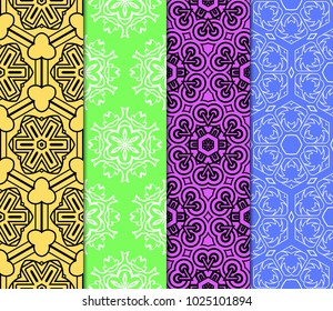 set of pastel colored geometric vector pattern. Vector illustration. ideal for creative and decorative projects.