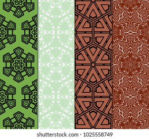 set of pastel colored geometric vector pattern. Vector illustration. ideal for creative and decorative projects.