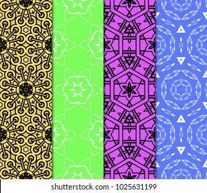 set of pastel colored geometric vector pattern. Vector illustration. ideal for creative and decorative projects.