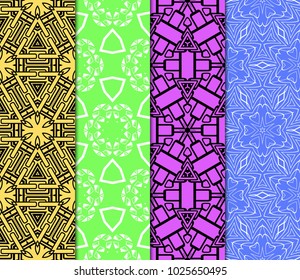 set of pastel colored geometric vector pattern. Vector illustration. ideal for creative and decorative projects.