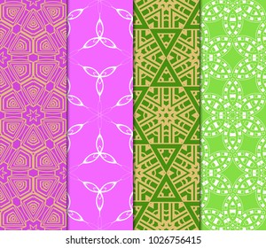 set of pastel colored geometric vector pattern. Vector illustration. ideal for creative and decorative projects.