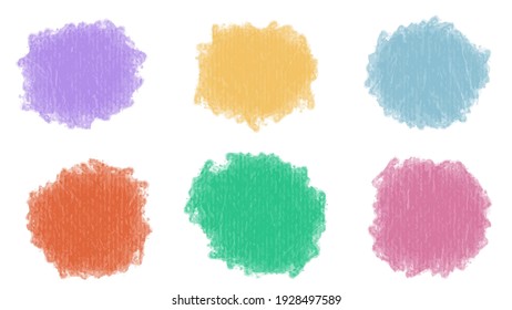 Set of pastel colorful spot watercolor brush isolate on white, vector.