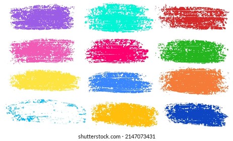 Set of pastel colorful watercolor brush isolate on white, vector.