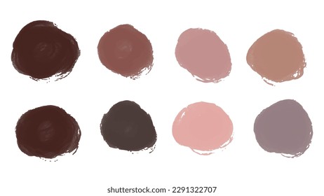 Set of pastel colorful watercolor brush isolate on white, vector.