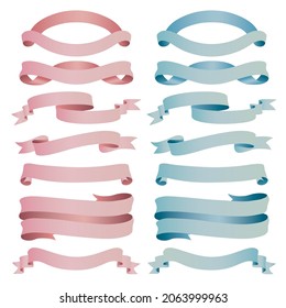 Set of pastel colour ribbons