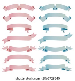 Set of pastel colour ribbons