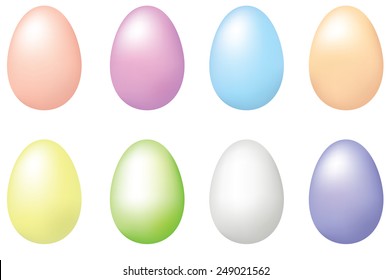 Set Of Pastel Eggs For Easter Design