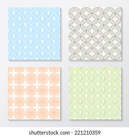 Set of Pastel geometric pattern vector.