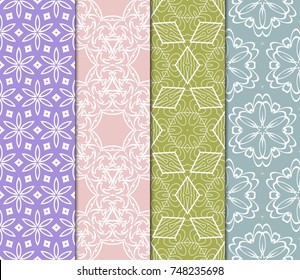 set of pastel geometric print. seamless vector iillustration