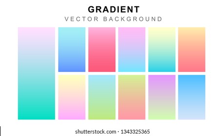 Set pastel gradient colourful backgrounds  Modern display themes  Template design for mobile app vector