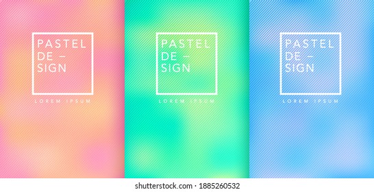 Conjunto de fondos de color gradiente pastel. Temas de presentación modernos. Diseño de plantillas para aplicaciones móviles, tarjetas, banner. Ilustración vectorial.