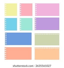 A set of pastel memo stickers with spiral notebook hole design, perfect for digital planners, notes, and creative projects.