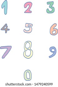 Set of pastel number alphabet for kid 