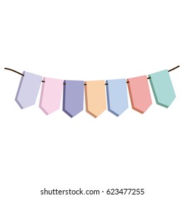 set pastel palette decorative pennants for celebration vector illustration