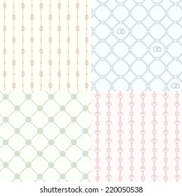 set of pastel seamless pattern for wedding design and decoration