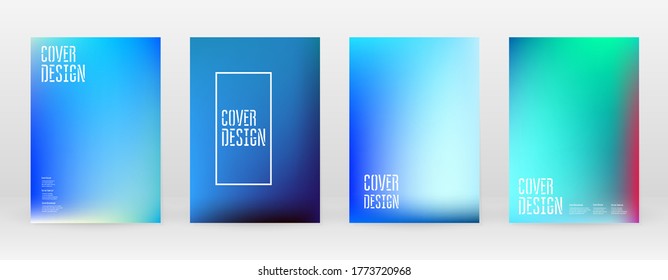 Establece la malla suave de Pastel. Azul vibrante, Teal, Concepto de Neón. Vector Holográfico de Tendencia. Cubierta brillante. Aplicaciones Modernas y Suaves. Ilustración móvil. Diseño Futurista de plantillas de red. Modelo de producto 80s.