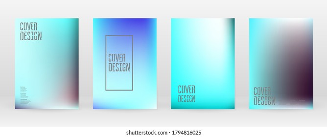 Establece la malla suave de Pastel. Azul vibrante, Teal, Concepto de Neón. Vector Holográfico de Tendencia. Cubierta brillante. Aplicaciones Modernas y Suaves. Ilustración móvil. Diseño Futurista de plantillas de red. Modelo de producto 80s.