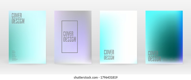 Establece la malla suave de Pastel. Azul vibrante, Teal, Concepto de Neón. Vector Holográfico de Tendencia. Cubierta brillante. Aplicaciones Modernas y Suaves. Ilustración móvil. Diseño Futurista de plantillas de red. Modelo de producto 80s.