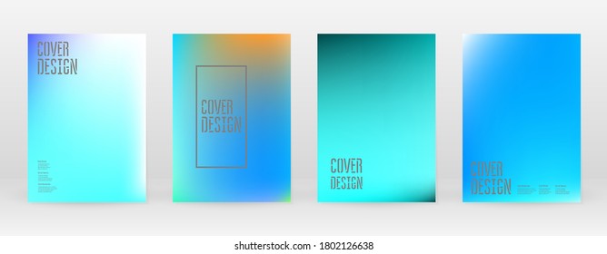 Set Pastel Soft Mesh. Vibrant Blue, Teal, Neon Concept. Trend Holographic Vector. Glossy Cover. Modern Soft Applications. Mobile illustration. Futuristic Network Template Design. Pattern 80s Product.