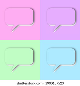 Set of pastel speech bubbles 