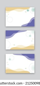 Set pastel template banner . Design with liquid shape. yellow; green; purple; violet