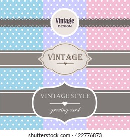 Set of pastel vintage style labels. Vector illustration.