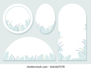 Set of pastel-colored botanical frames, vector illustration.