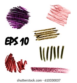 A set of pastels. Pastel strokes for creativity and design. Texture pastel black and white. Vector illustration