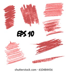A set of pastels. Pastel strokes for creativity and design. Texture pastel black and white. Vector illustration