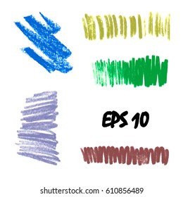 A set of pastels. Pastel strokes for creativity and design. Texture pastel black and white. Vector illustration