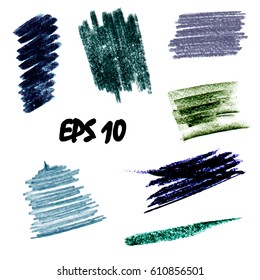 A set of pastels. Pastel strokes for creativity and design. Texture pastel black and white. Vector illustration