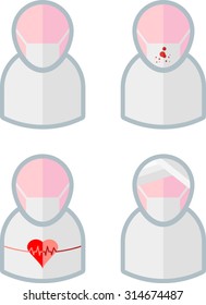 Set of patient flat icon