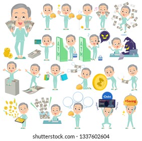 A set of patient old man with concerning money and economy.There are also actions on success and failure.It's vector art so it's easy to edit.
