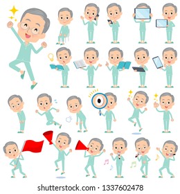 A set of patients, old man with digital equipment such as smartphones.There are actions that express emotions.It's vector art so it's easy to edit.
