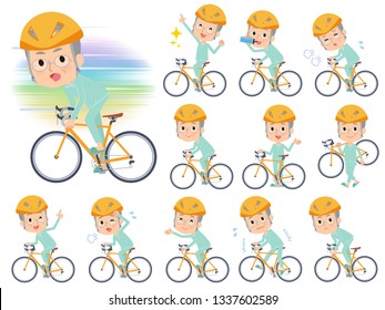 A set of patients, old man on a road bike.There is an action that is enjoying.It's vector art so it's easy to edit.
