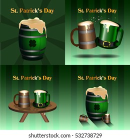 Set of patrick's day graphic designs, Vector illustration