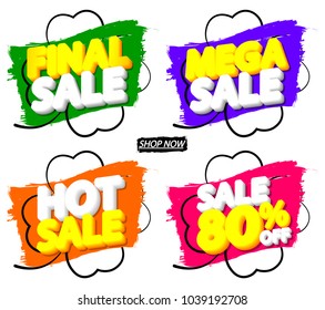 Set Patricks Day Sale tags, discount banners design template, app icons, vector illustration