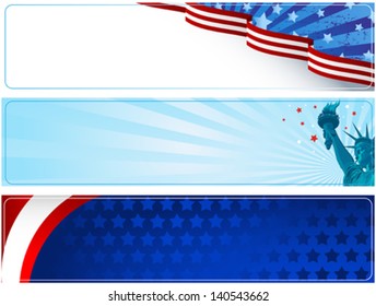 Set of patriotic banners